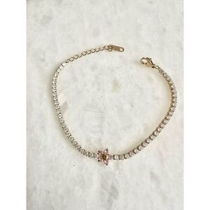 Light pink flower tennis bracelet